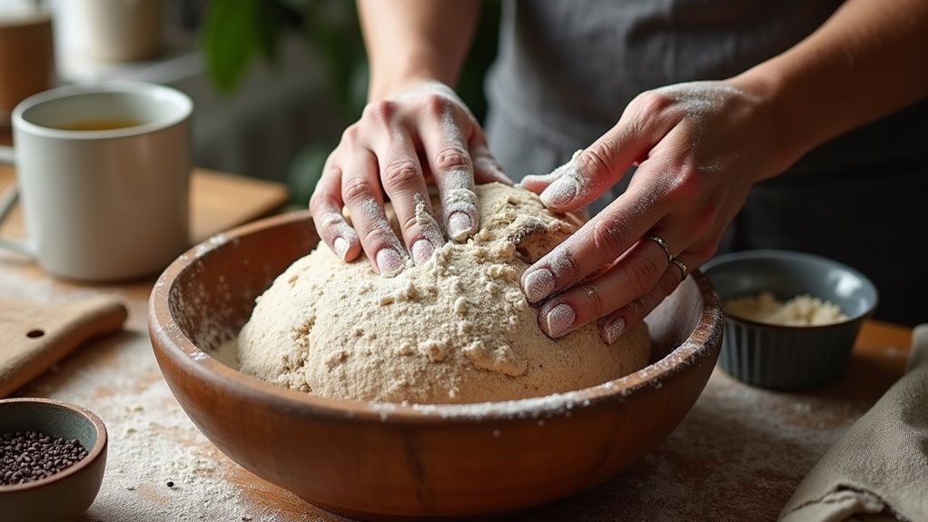 measure mix rest knead