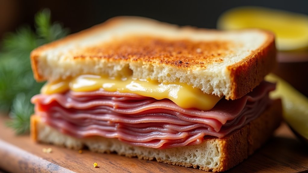 pastrami swiss rye sandwich